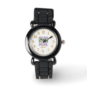 MODERN BEWERKBAAR EENVOUDIG WIT AFBEELDING TEKST S HORLOGE