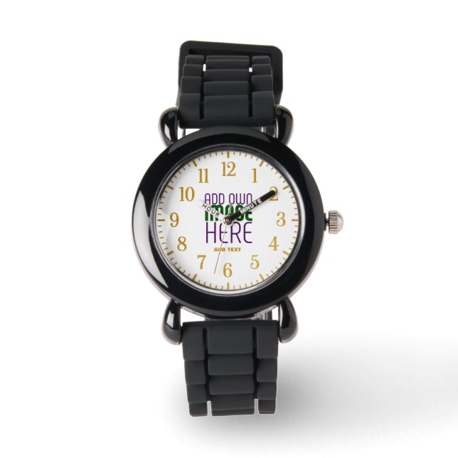 MODERN BEWERKBAAR EENVOUDIG WIT AFBEELDING TEKST S HORLOGE (Voorkant)