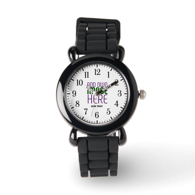 MODERN BEWERKBAAR EENVOUDIG WIT AFBEELDING TEKST S HORLOGE (Voorkant)