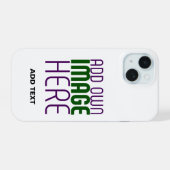 MODERN BEWERKBAAR EENVOUDIG WIT AFBEELDING TEKST S iPhone 15 CASE (Achterkant horizontaal)