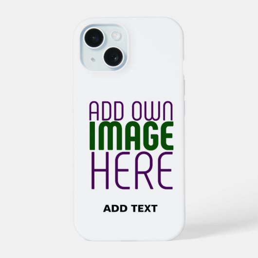 MODERN BEWERKBAAR EENVOUDIG WIT AFBEELDING TEKST S iPhone 15 CASE (Achterkant)