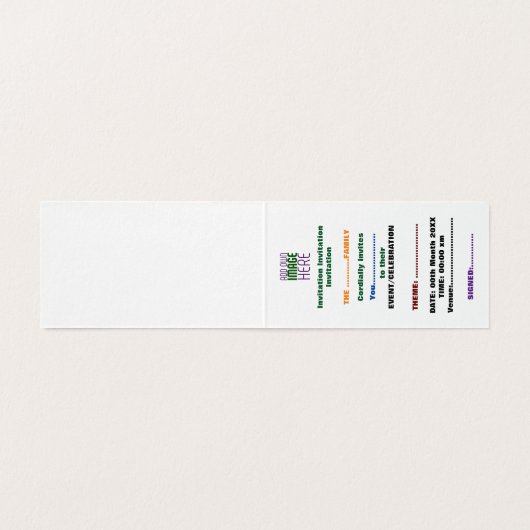 MODERN BEWERKBAAR EENVOUDIG WIT AFBEELDING TEKST S KAART (Binnenkant ongevouwen)