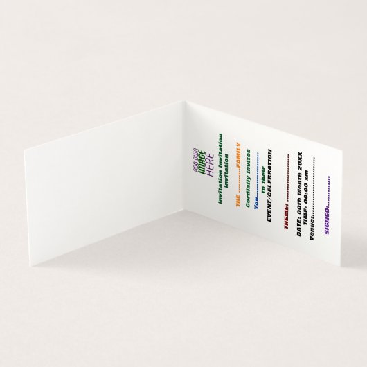 MODERN BEWERKBAAR EENVOUDIG WIT AFBEELDING TEKST S KAART (Binnen)