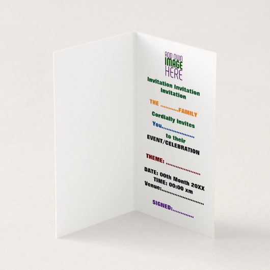 MODERN BEWERKBAAR EENVOUDIG WIT AFBEELDING TEKST S KAART (Binnen)