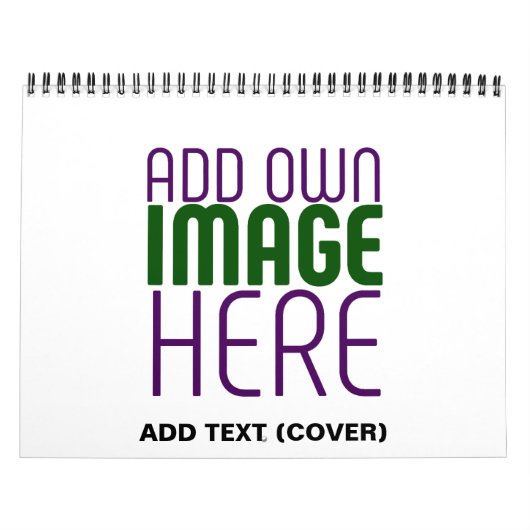 MODERN BEWERKBAAR EENVOUDIG WIT AFBEELDING TEKST S KALENDER (Hoes)