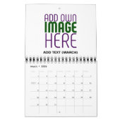 MODERN BEWERKBAAR EENVOUDIG WIT AFBEELDING TEKST S KALENDER (Mar 2026)