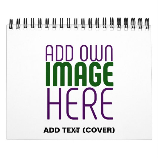 MODERN BEWERKBAAR EENVOUDIG WIT AFBEELDING TEKST S KALENDER (Hoes)