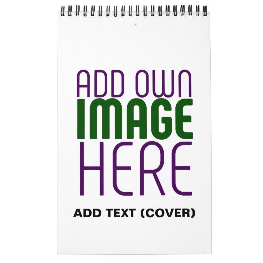 MODERN BEWERKBAAR EENVOUDIG WIT AFBEELDING TEKST S KALENDER (Hoes)