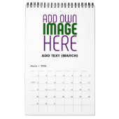 MODERN BEWERKBAAR EENVOUDIG WIT AFBEELDING TEKST S KALENDER (Mar 2026)