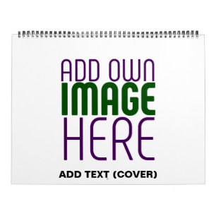 MODERN BEWERKBAAR EENVOUDIG WIT AFBEELDING TEKST S KALENDER