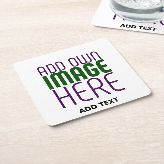 MODERN BEWERKBAAR EENVOUDIG WIT AFBEELDING TEKST S KARTONNEN ONDERZETTERS (Schuin)