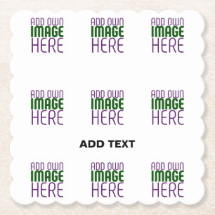 MODERN BEWERKBAAR EENVOUDIG WIT AFBEELDING TEKST S KARTONNEN ONDERZETTERS