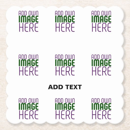 MODERN BEWERKBAAR EENVOUDIG WIT AFBEELDING TEKST S KARTONNEN ONDERZETTERS (Voorkant)