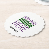 MODERN BEWERKBAAR EENVOUDIG WIT AFBEELDING TEKST S KARTONNEN ONDERZETTERS (Gekanteld)