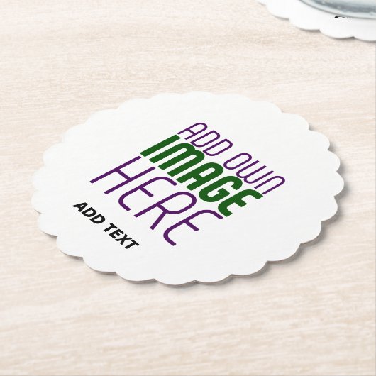 MODERN BEWERKBAAR EENVOUDIG WIT AFBEELDING TEKST S KARTONNEN ONDERZETTERS (Gekanteld)