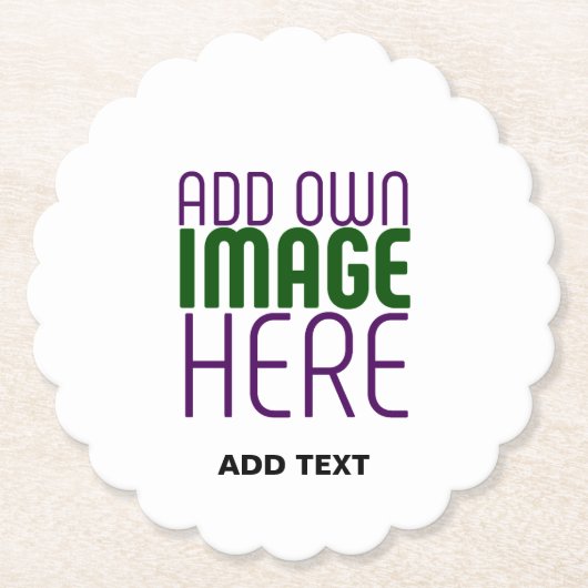 MODERN BEWERKBAAR EENVOUDIG WIT AFBEELDING TEKST S KARTONNEN ONDERZETTERS (Voorkant)