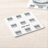 MODERN BEWERKBAAR EENVOUDIG WIT AFBEELDING TEKST S KARTONNEN ONDERZETTERS (Schuin)