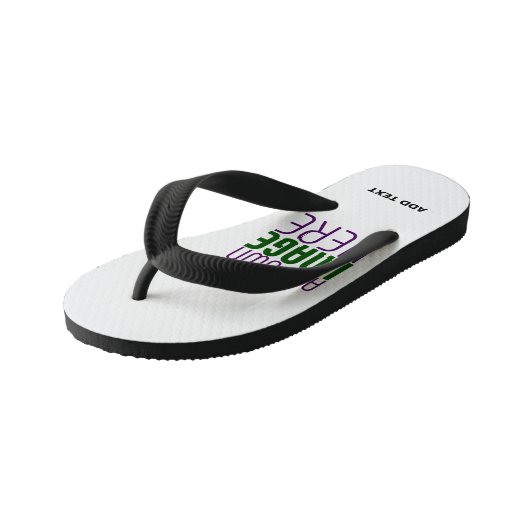 MODERN BEWERKBAAR EENVOUDIG WIT AFBEELDING TEKST S KINDER TEENSLIPPERS (Schuin)