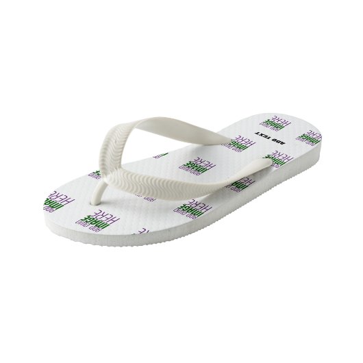 MODERN BEWERKBAAR EENVOUDIG WIT AFBEELDING TEKST S KINDER TEENSLIPPERS (Schuin)