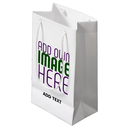 MODERN BEWERKBAAR EENVOUDIG WIT AFBEELDING TEKST S KLEIN CADEAUZAKJE (Voorkant Gekanteld)