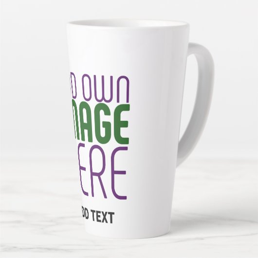 MODERN BEWERKBAAR EENVOUDIG WIT AFBEELDING TEKST S LATTE MOK (Rechterhoek)