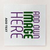 MODERN BEWERKBAAR EENVOUDIG WIT AFBEELDING TEKST S LEGPUZZEL (Horizontaal)