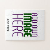 MODERN BEWERKBAAR EENVOUDIG WIT AFBEELDING TEKST S LEGPUZZEL (Horizontaal)