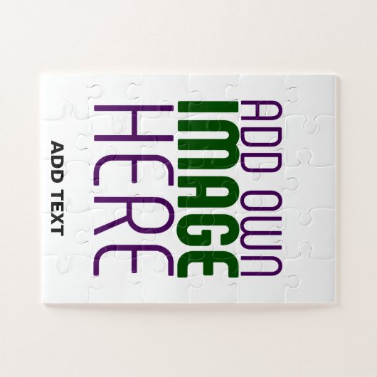 MODERN BEWERKBAAR EENVOUDIG WIT AFBEELDING TEKST S LEGPUZZEL (Horizontaal)