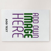 MODERN BEWERKBAAR EENVOUDIG WIT AFBEELDING TEKST S LEGPUZZEL (Horizontaal)