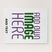 MODERN BEWERKBAAR EENVOUDIG WIT AFBEELDING TEKST S LEGPUZZEL (Horizontaal)