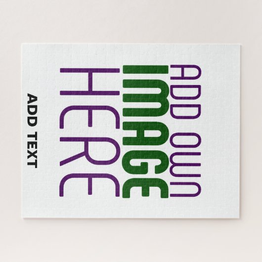 MODERN BEWERKBAAR EENVOUDIG WIT AFBEELDING TEKST S LEGPUZZEL (Horizontaal)