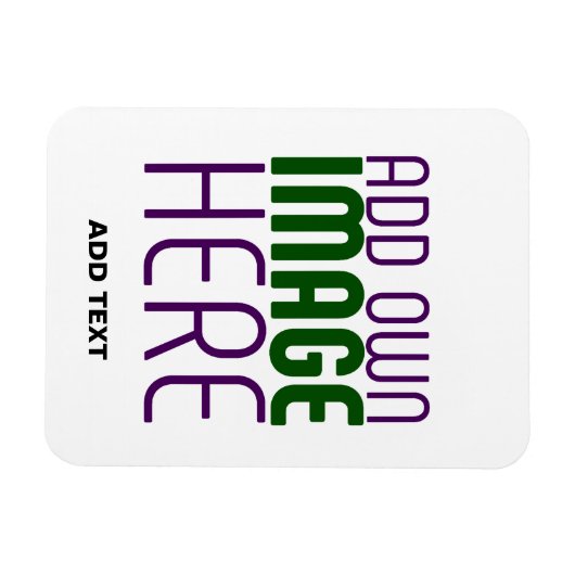 MODERN BEWERKBAAR EENVOUDIG WIT AFBEELDING TEKST S MAGNEET (Horizontaal)