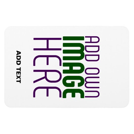 MODERN BEWERKBAAR EENVOUDIG WIT AFBEELDING TEKST S MAGNEET (Horizontaal)