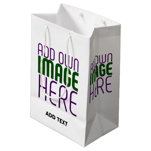 MODERN BEWERKBAAR EENVOUDIG WIT AFBEELDING TEKST S MEDIUM CADEAUZAKJE (Achterkant Gekanteld)