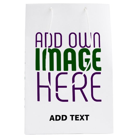 MODERN BEWERKBAAR EENVOUDIG WIT AFBEELDING TEKST S MEDIUM CADEAUZAKJE (Voorkant)