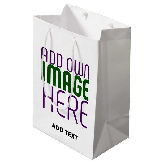 MODERN BEWERKBAAR EENVOUDIG WIT AFBEELDING TEKST S MEDIUM CADEAUZAKJE (Voorkant Gekanteld)