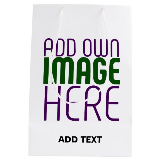 MODERN BEWERKBAAR EENVOUDIG WIT AFBEELDING TEKST S MEDIUM CADEAUZAKJE (Achterkant)