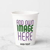 MODERN BEWERKBAAR EENVOUDIG WIT AFBEELDING TEKST S PAPIEREN BEKERS (Achterkant)