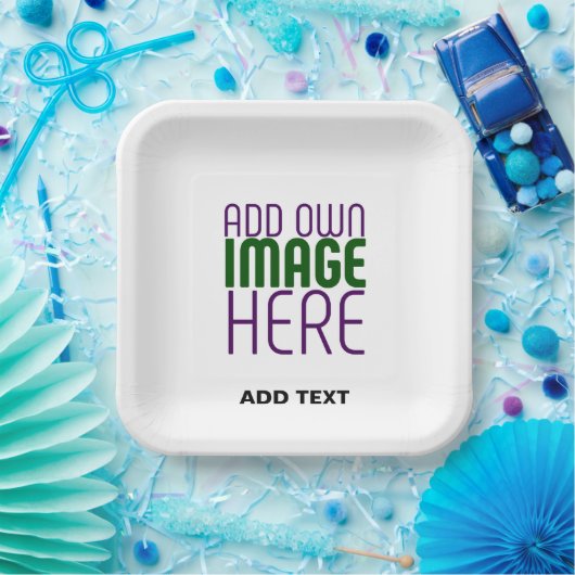 MODERN BEWERKBAAR EENVOUDIG WIT AFBEELDING TEKST S PAPIEREN BORDJE (Feest)