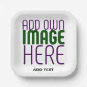 MODERN BEWERKBAAR EENVOUDIG WIT AFBEELDING TEKST S PAPIEREN BORDJE (Voorkant)