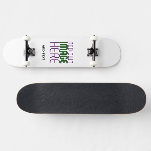 MODERN BEWERKBAAR EENVOUDIG WIT AFBEELDING TEKST S PERSOONLIJK SKATEBOARD (Horizontaal)