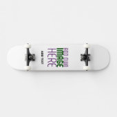 MODERN BEWERKBAAR EENVOUDIG WIT AFBEELDING TEKST S PERSOONLIJK SKATEBOARD (Horizontaal)