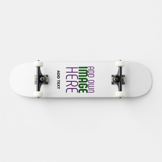 MODERN BEWERKBAAR EENVOUDIG WIT AFBEELDING TEKST S PERSOONLIJK SKATEBOARD (Horizontaal)