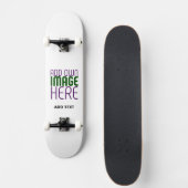 MODERN BEWERKBAAR EENVOUDIG WIT AFBEELDING TEKST S PERSOONLIJK SKATEBOARD (Voorkant)