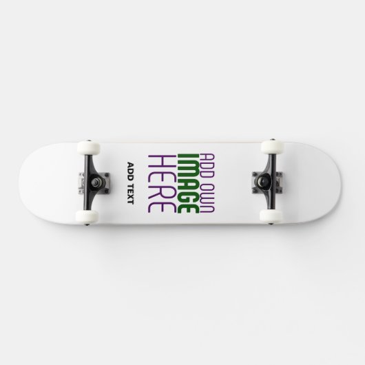 MODERN BEWERKBAAR EENVOUDIG WIT AFBEELDING TEKST S PERSOONLIJK SKATEBOARD (Horizontaal)