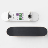 MODERN BEWERKBAAR EENVOUDIG WIT AFBEELDING TEKST S PERSOONLIJK SKATEBOARD (Horizontaal)