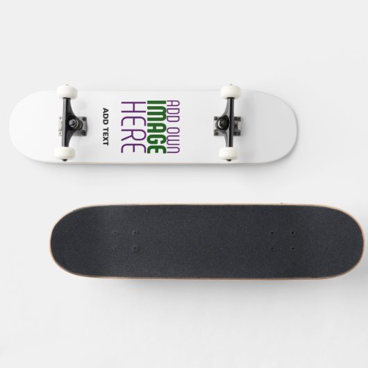 MODERN BEWERKBAAR EENVOUDIG WIT AFBEELDING TEKST S PERSOONLIJK SKATEBOARD (Horizontaal)