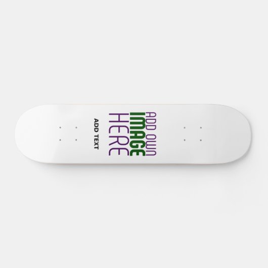 MODERN BEWERKBAAR EENVOUDIG WIT AFBEELDING TEKST S PERSOONLIJK SKATEBOARD (Horizontaal)