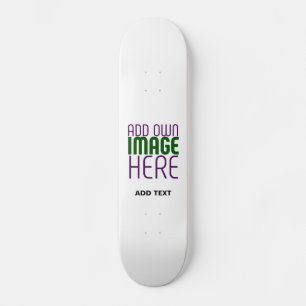 MODERN BEWERKBAAR EENVOUDIG WIT AFBEELDING TEKST S PERSOONLIJK SKATEBOARD
