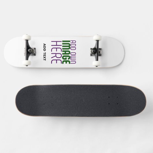 MODERN BEWERKBAAR EENVOUDIG WIT AFBEELDING TEKST S PERSOONLIJK SKATEBOARD (Horizontaal)